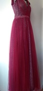 Sukienka bordowa,  wieczorowa,  na wesele 