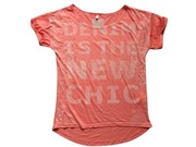 Różowa bluzka damska t-shirt 34,XS/36,S BonPrix Rainbow