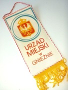 Proporczyk Urząd Miejski Gniezno Herb Polska Flaga