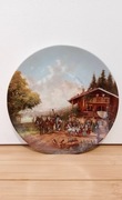 Stary piękny talerz ozdobny, kolekcjonerski, 1986.