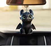 Uroczy Czarny Smok Akrylowy Wisiorek 