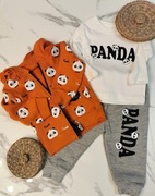 Komplet chłopięcy panda BAWEŁNA roz 80