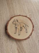 Podkładka pod kubek. Pitbull. Naturalne drzewo 