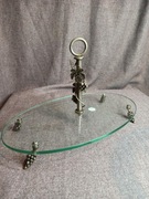 Szklana patera na ser deska do serów winogrona retro do serwowania 