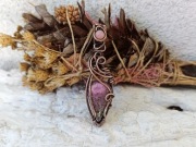 Kalcyt Kobaltowy Rodonit Miedź Wisior Kamienie naturalne Rękodzieło 