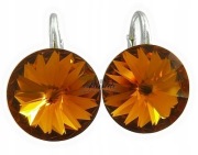 Piękne Kolczyki Topaz Paris Kryształy Swarovski Elements Srebro