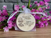 Drewniane podziękowanie komunia prezent pamiątka dla gości opakowane magnes