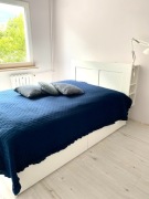 BRIMNES rama łóżka z pojemnikiem, zagłówek