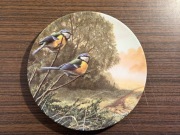 ROYAL DOULTON Śliczny Talerz ozdobny porcelanowy ptaki para Sikora bogatka