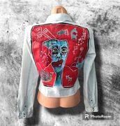 Jasnoniebieską koszula jeansowa Custom abstrakcja 