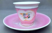 Różowa Filiżanka CT Carl Tielsch KPM Krister Wałbrzych 1855-99