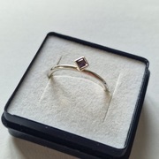 Srebny pierścionek z ametystem, próba 925