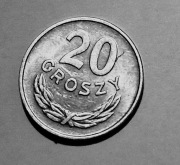 Moneta 20 gr. 1949r. aluminium.