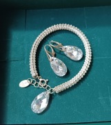 Komplet srebrnej biżuterii Arande Swarovski crystals kolczyki bransoletka