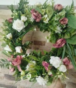 Wianek na drzwi, wieniec dekoracyjny bogato zdobiony, handmade