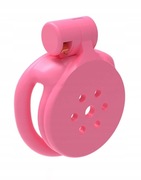 Różowy płaski PAS CNOTY klatka na penisa CHASTITY 4 oringi