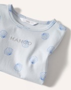 Mango niebieska koszulka w muszle haftowane logo 13 14 lat