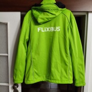 Kurtka softshell FlixBus L zielona kaptur unisex stan bdb