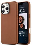 Etui BEZ do iPhone 16 Pro Max skórzane TPU brązowe