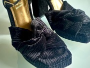 ZARA – czarne sandały na słupku, obcasie, stylowe buty damskie r. 38
