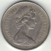 Wielka Brytania 5 pence pensów 1969 - 23,59 mm - nr 2