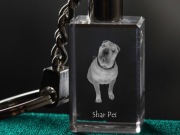 Shar pei brelok sześcienny ŚWIECĄCY