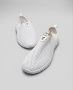 Nowe buty damskie 40 slip on biale materialowe półbuty z siatki