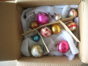 stare szklane bombki choinkowe mix zestaw 10 szt. PRL