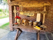 Wiejski stół biesiadny z zadaszeniem ręczna robota  sprzedaż 