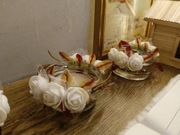 ZESTAW DEKORACYJNY 2 PODSTAWKI DO ŚWIECZEK ZAPACHOWYCH + ŚWIECZKI GRATIS