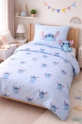 Pościel niebieska Stitch dziecięca bawełna 160x200
