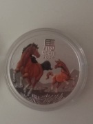 srebrna moneta rok konia, Lunar III kolor 1/2oz