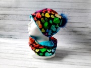 Zestaw czapka z pomponem komin serduszka 56cm-60cm