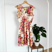 Sukienka 40 L w kwiaty floral kwiatki kwiatowa zwiewna