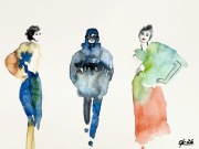 Ilustracja 3 modeli, 30*21cm, Original Akwarela