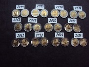 Dwa komplety monet 5zł 23 sztuk jak na foto x 2
