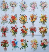naklejki 20 szt duże bukiety róże czerwone żółte scrapbooking
