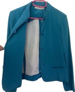 Żakiet 40 100% jedwab J.TIKTINER FR turkus L marynarka podszewka