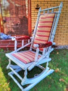 XIX Duński fotel bujany  na sprężynach. 