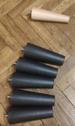 Zestaw 5 stabilnych i masywanych nóżek + 1 drewniana