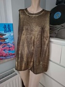 44 XXL czarna złota cekinowa dzianinowa kamizelka sweter z cekinami cekiny