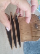 Beżowa portmonetka krokodyl 3 komory 