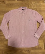 Koszula gładka elegancka Gant L w paski różowa biała 