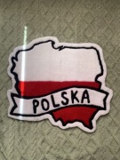 Ręcznie robiony dywan tuftowany Polska mapa 60x74 cm biało-czerwony decor