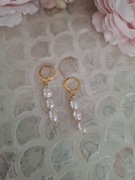 Kolczyki handmade ze stali nierdzewnej z naturalnych kamieni perły 