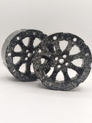 Lego Elements 55817 - Koła Speckle Black Silver / komplet