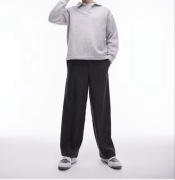 Topman bardzo szerokie spodnie w paski W36 L32 stripped wide leg pants