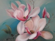 Obraz olejny płótnie ręcznie malowany Magnolie 