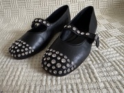 Czarne skórzane balerinki Sandro rozmiar 39