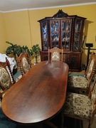 Meble do salonu/jadalni stół + 6 krzeseł + komoda z przeszkloną witryna